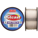 Zebco Outcast Monofilament Fishing Line, 160-Yards, 30-Pound, Low Memory And Stretch, High Tensile Strength, Clear