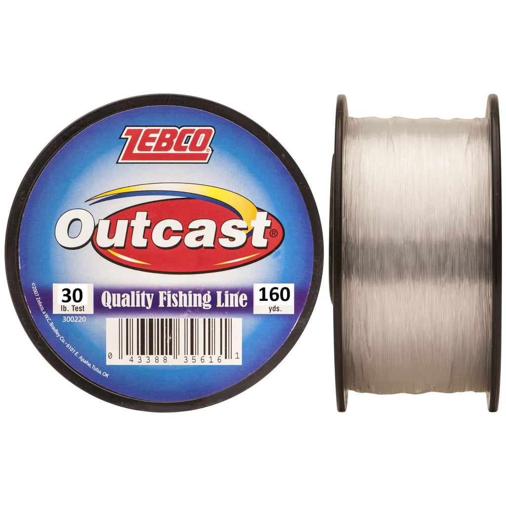 Zebco Outcast Monofilament Fishing Line, 375-Yards, 12-Pound, Low Memory And Stretch, High Tensile Strength, Blue