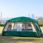 Ktt Extra Large Tent 8-10 Person,Family Cabin Tents,2 Rooms,3 Doors And 3 Windows With Mesh,Straight Wall,Waterproof,Double Laye
