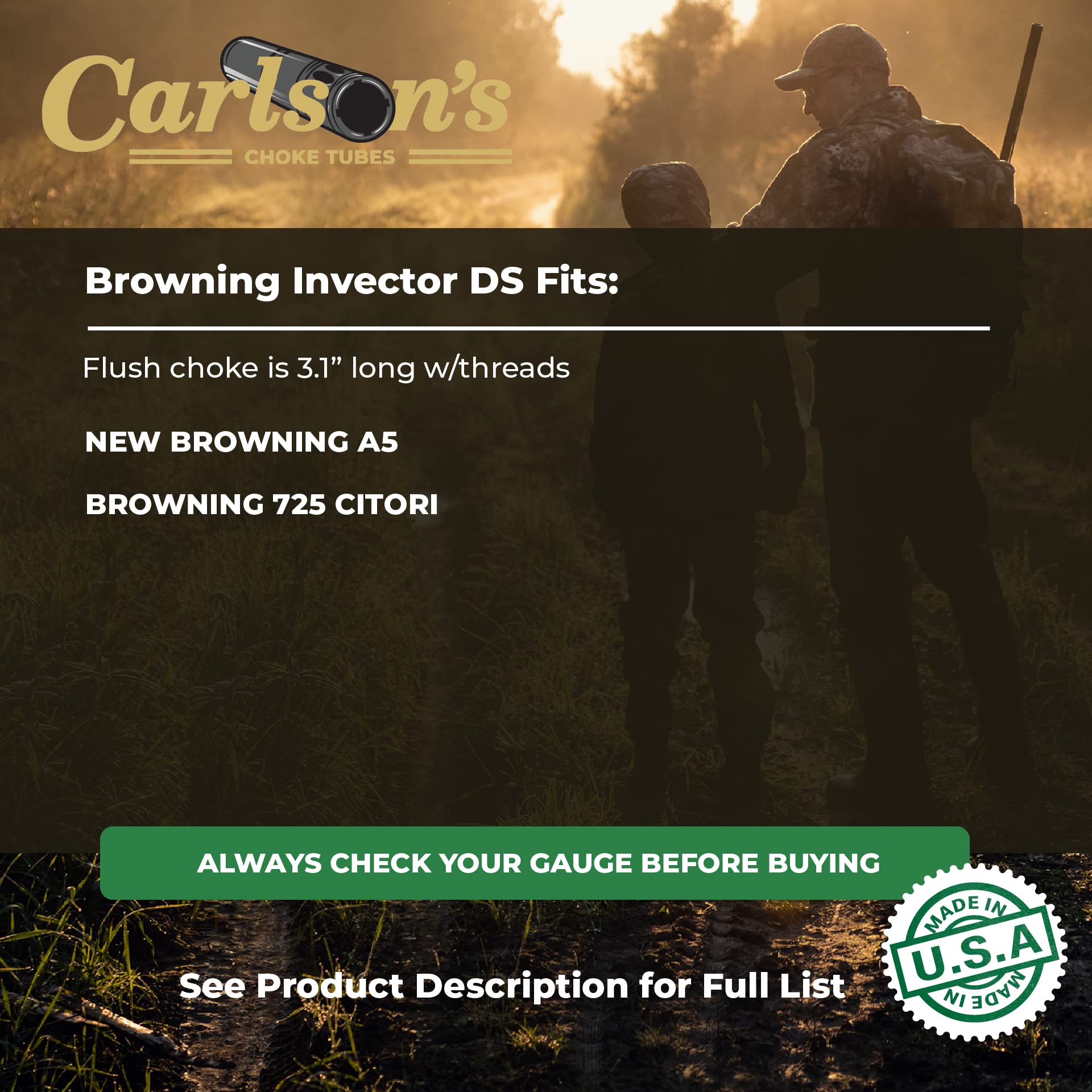 Carlsons Choke Tubes 12 Gauge For Browning Invector Ds [ Improved Cylinder | 0.730 Diameter ] Blued Steel | Blued Sporting Clays