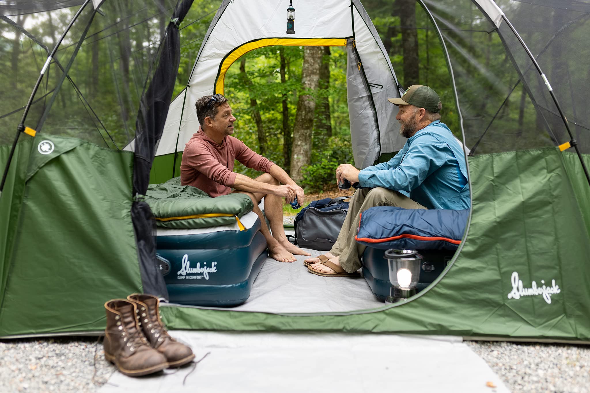Slumberjack Aspen Grove 8 Person Hybrid Dome Family Camping Tent With 2 Rooms, Room Divider, Separate Entries, Full Fly, And Ves