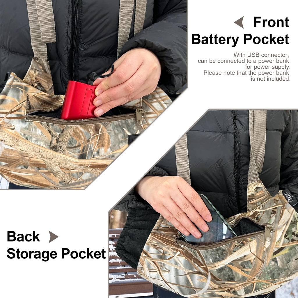 Heated Hand Muff, Electric Heating Hand Warmer Pouch, Suitable For Outdoor Hunting, Sports, Photography, Golf, Hike, Football, S
