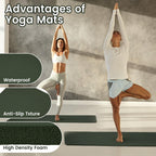 Fitvids Yoga Mat, 1/2-Inch Extra Thick High Density Exercise Mat, Anti-Tear Exercise Yoga Mat With Carrying Strap, Suitable For