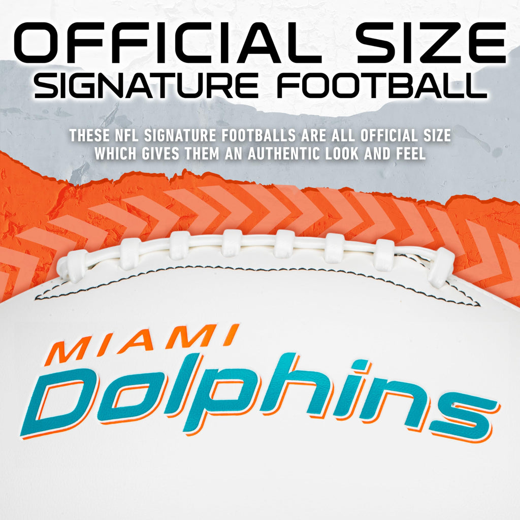 Franklin Sports Nfl Miami Dolphins Autograph Football - Official Size White Panel Souvenir Football For Autographs + Signatures