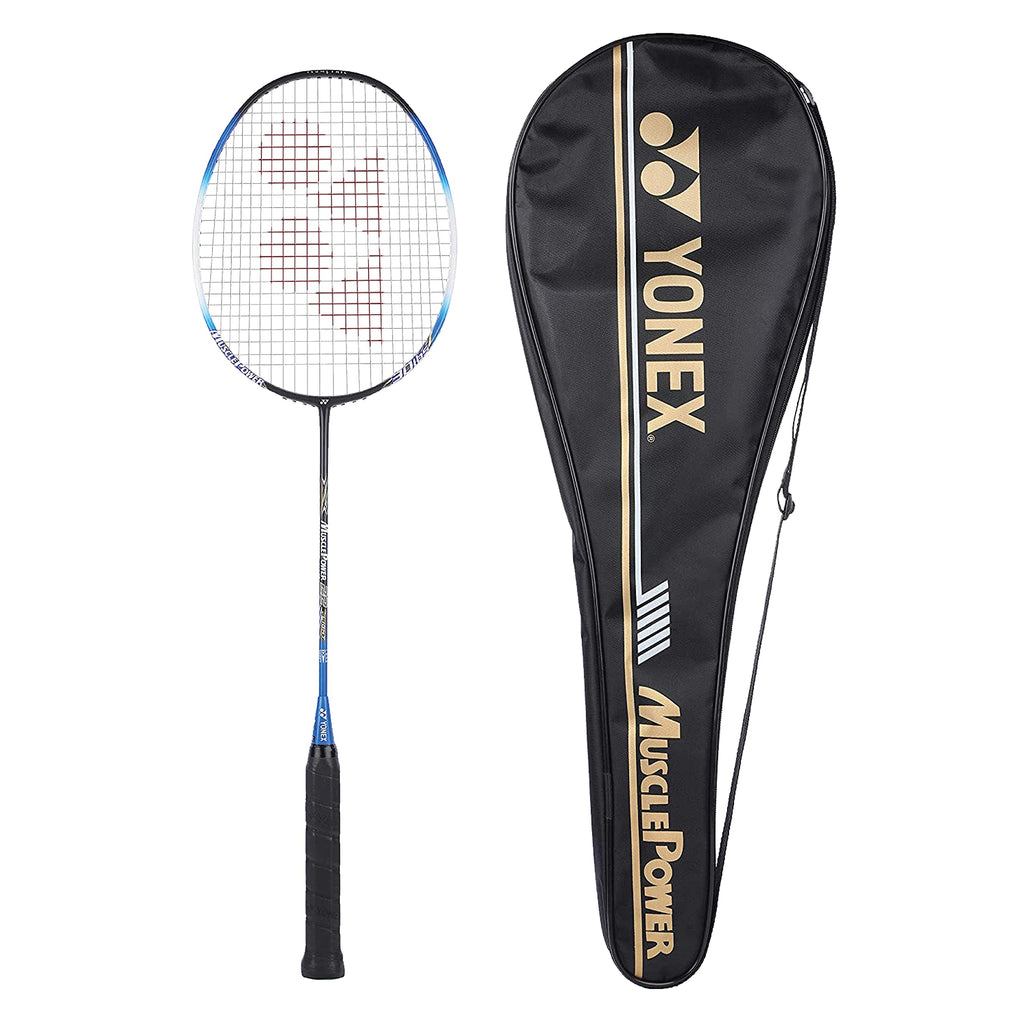Yonex Muscle Power 22Lt Carbon Graphite Strung Badminton Racket With Full Racket Cover (Black/Blue) | For Intermediate Players |
