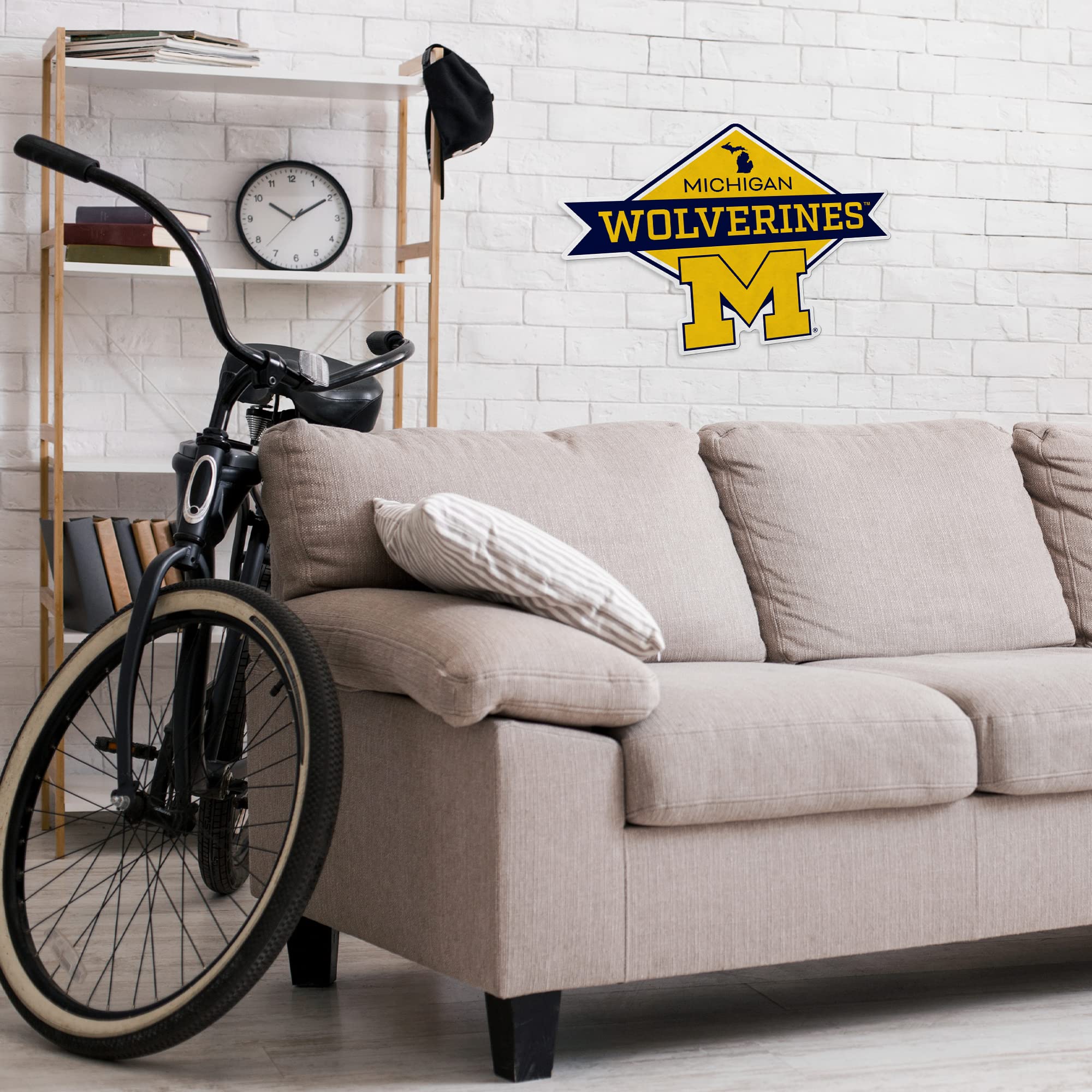 Rico Industries Ncaa Michigan Wolverines Diamond Shape Cut Pennant - Home And Living Room D  Cor - Soft Felt Ez To Hang, 18X0.10