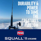 Penn Squall Ii Level Wind Conventional Reel And Fishing Rod Combo, Black/Gold