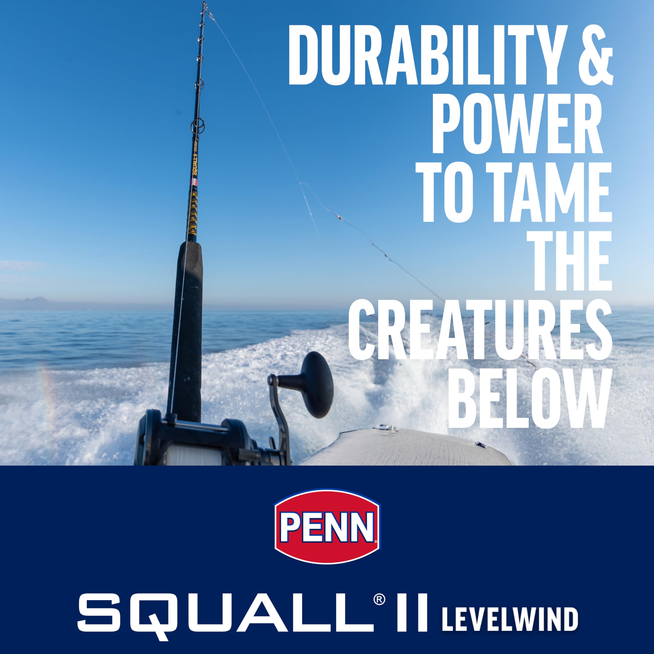 Penn Squall Ii Level Wind Conventional Reel And Fishing Rod Combo, Black/Gold
