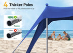Vibemo Beach Tent, Beach Canopy Sun Shade With Upf50+ Uv Protection, 10X10Ft, Includes 8 Sandbags, Sand Shovel, Ground Pegs & 4