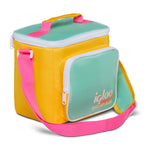 Igloo 90s Retro Collection Square Lunch Box Cooler with Front Pocket and Adjustable Strap,Yellow/Mint