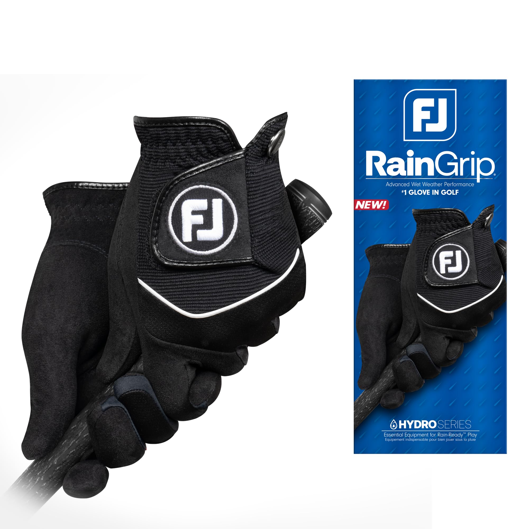Footjoy Men'S Raingrip Golf Glove, Black, Cadet Small, Pair