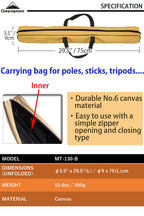 Camping Moon Campingmoon 29.5-Inch Length Canvas Pole Case Carrying Bag Tripod Stand Storage Case Mt-130-B