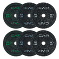 CAP Barbell Economy - Speckled Olympic Bumper Plate Set with Color Logo, Black, 100 lbs Set
