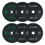 CAP Barbell Economy - Speckled Olympic Bumper Plate Set with Color Logo, Black, 100 lbs Set