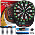 WIN.MAX Electronic Dart Board Soft Tip Dartboard Set LED Displays 3 Languges with 12 Darts 100 Tips Power