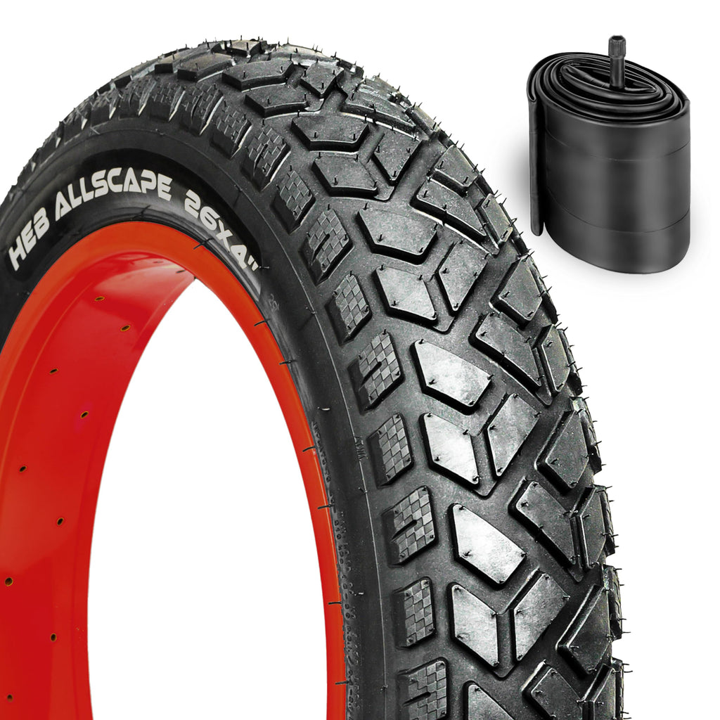 Allscape 26X4 E-Bike Fat Tires, Includes Tubes, Heavy Duty 26 Inch Fat Tyre For E Bikes, Mountain Bikes, All Terrain Tire (1 Tir