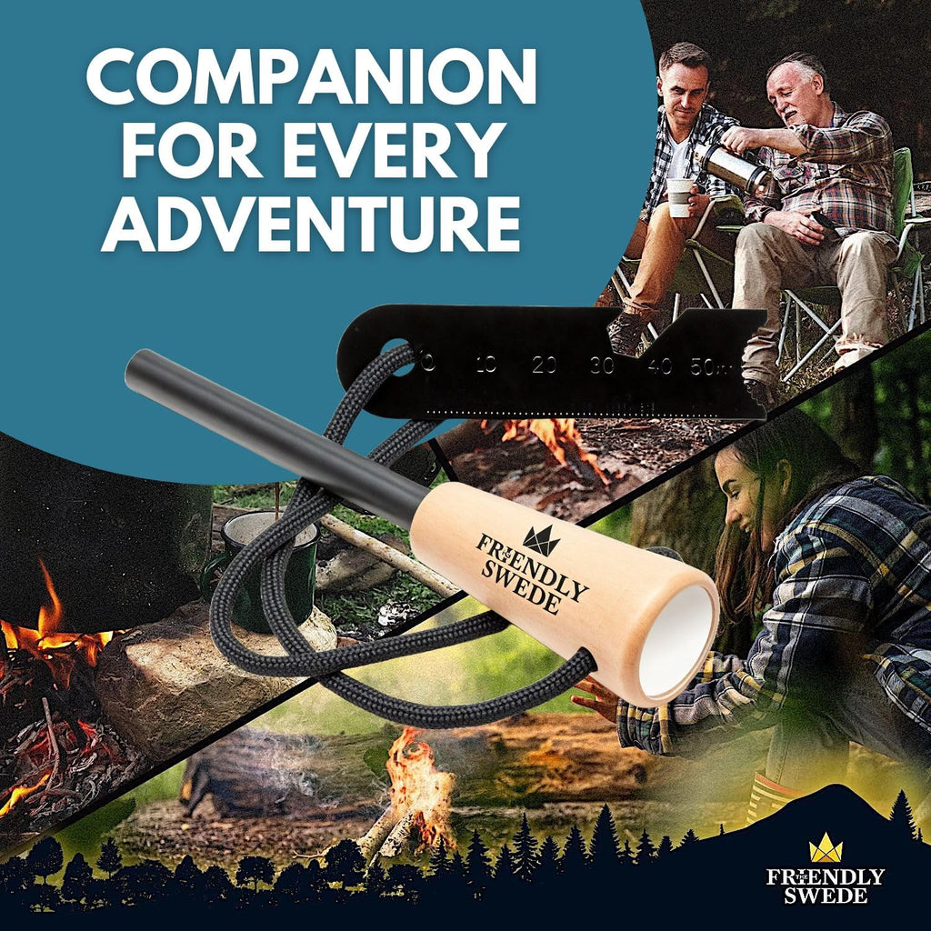 The Friendly Swede Ferro Rods, Fire Starter Survival Tool, Firestarter, Flint Steel, Flint And Steel Fire Starter Kit & Bottle O