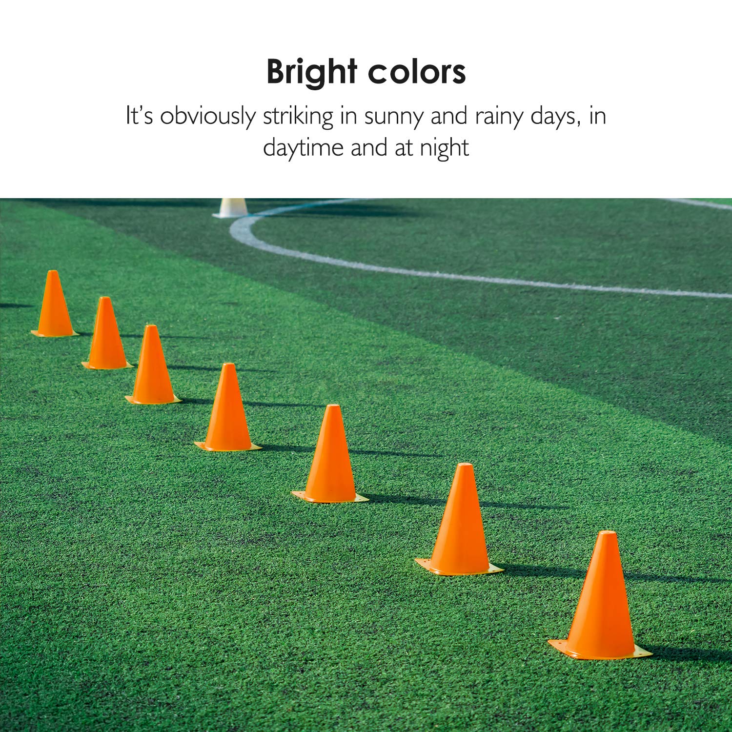 Reehut 7.5 Inch Plastic Sport Training Traffic Cone (Set Of 12, Orange)