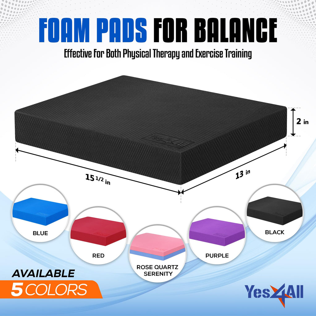 Yes4All Sports Outdoors Gt Fitness Exercise Fitness Balance Trainers Boards Balance Pad, A. Black, Large Us