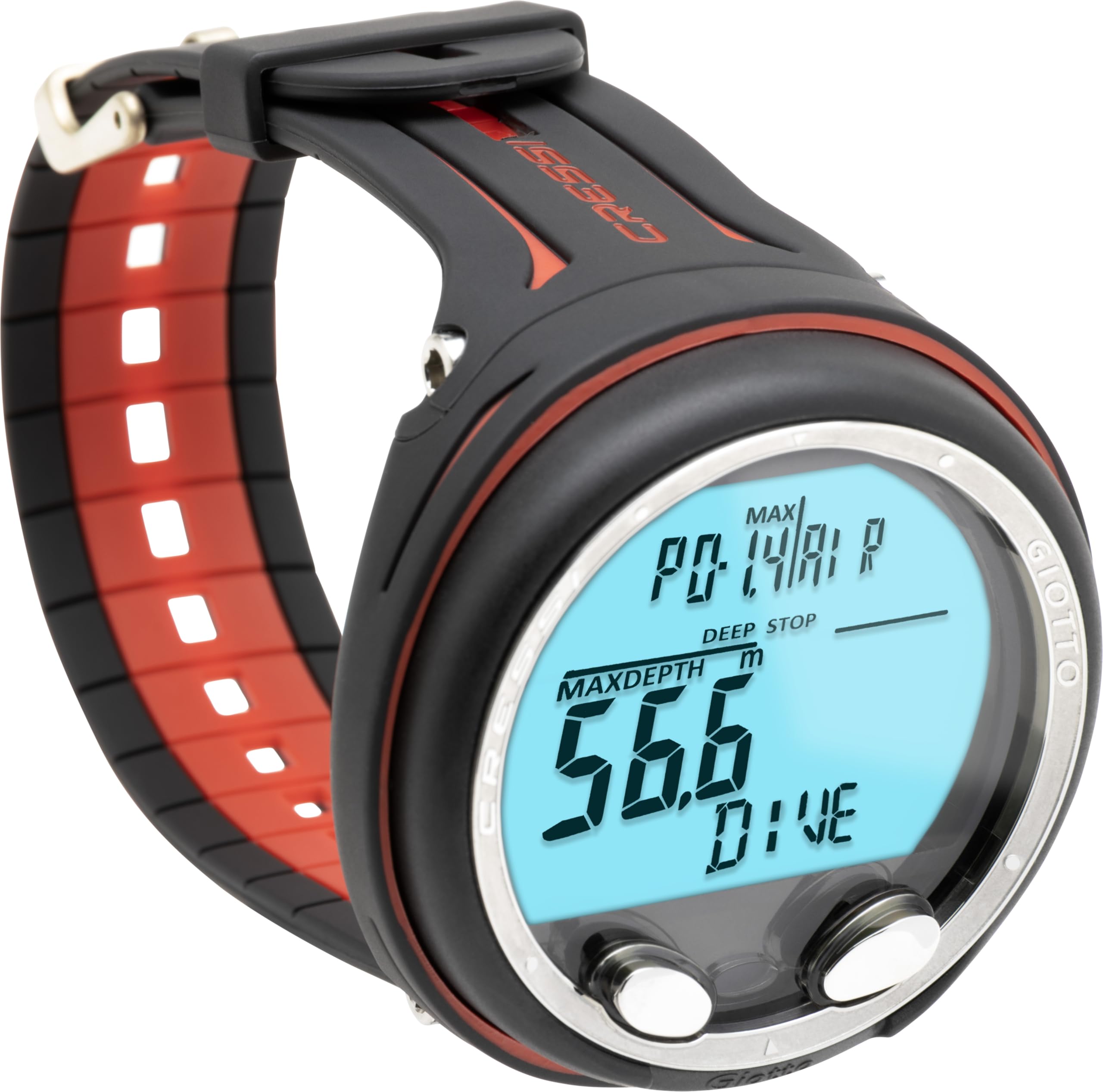 CRESSI Giotto Scuba Diving Wrist Computer, Black/Red