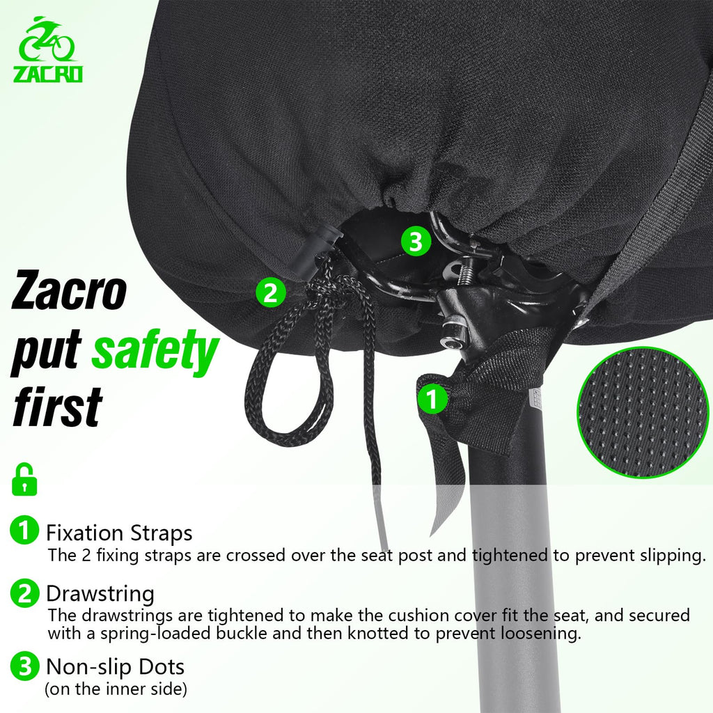 Zacro Bike Seat Cushion - Gel Padded Cover For Men Women Comfort, Extra Soft Exercise Bicycle Compatible With Peloton, Stationar