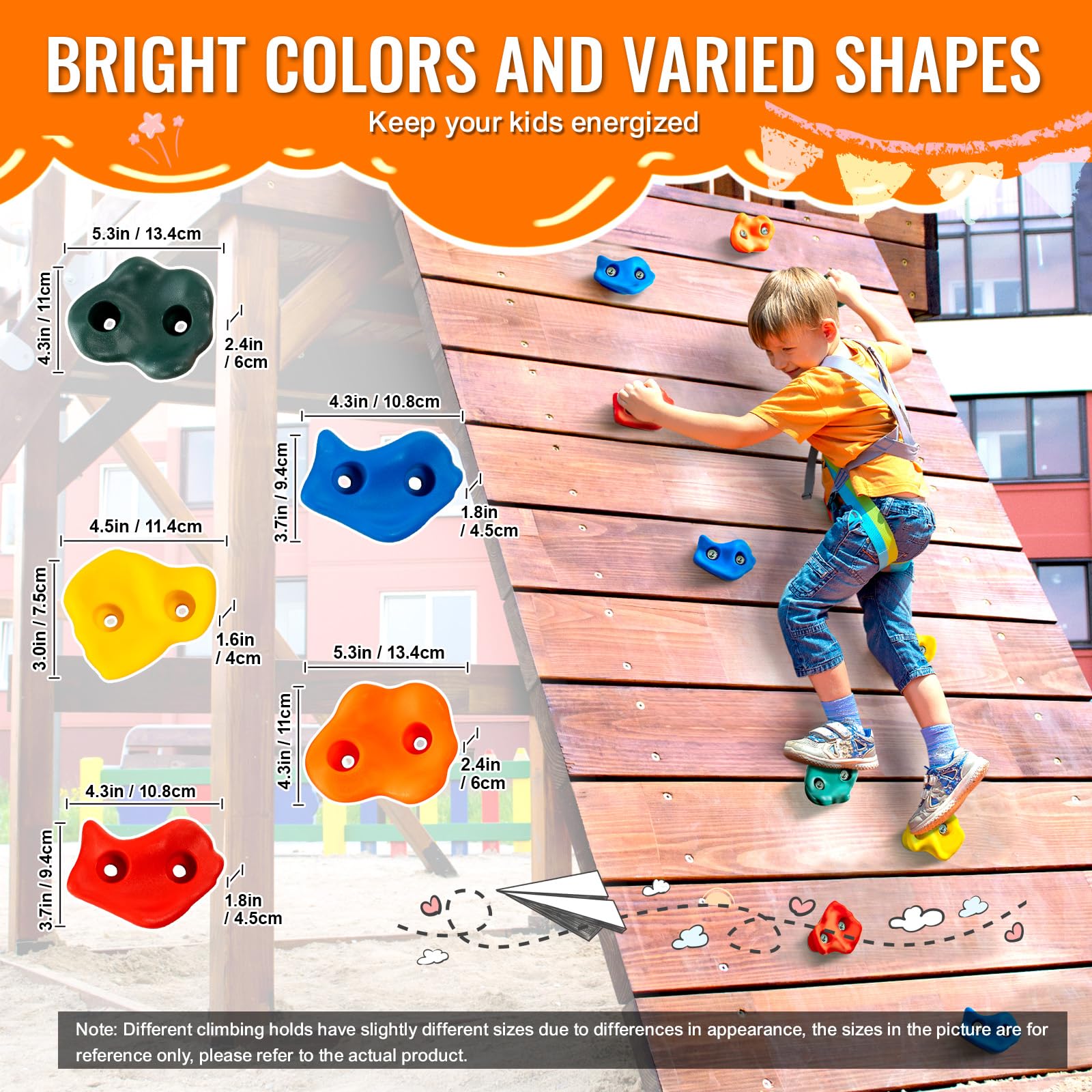 Vevor 25 Rock Climbing Holds For Kids And Adults, Multi-Colored Climbing Rock Wall Grips For Indoor And Outdoor Playground Play