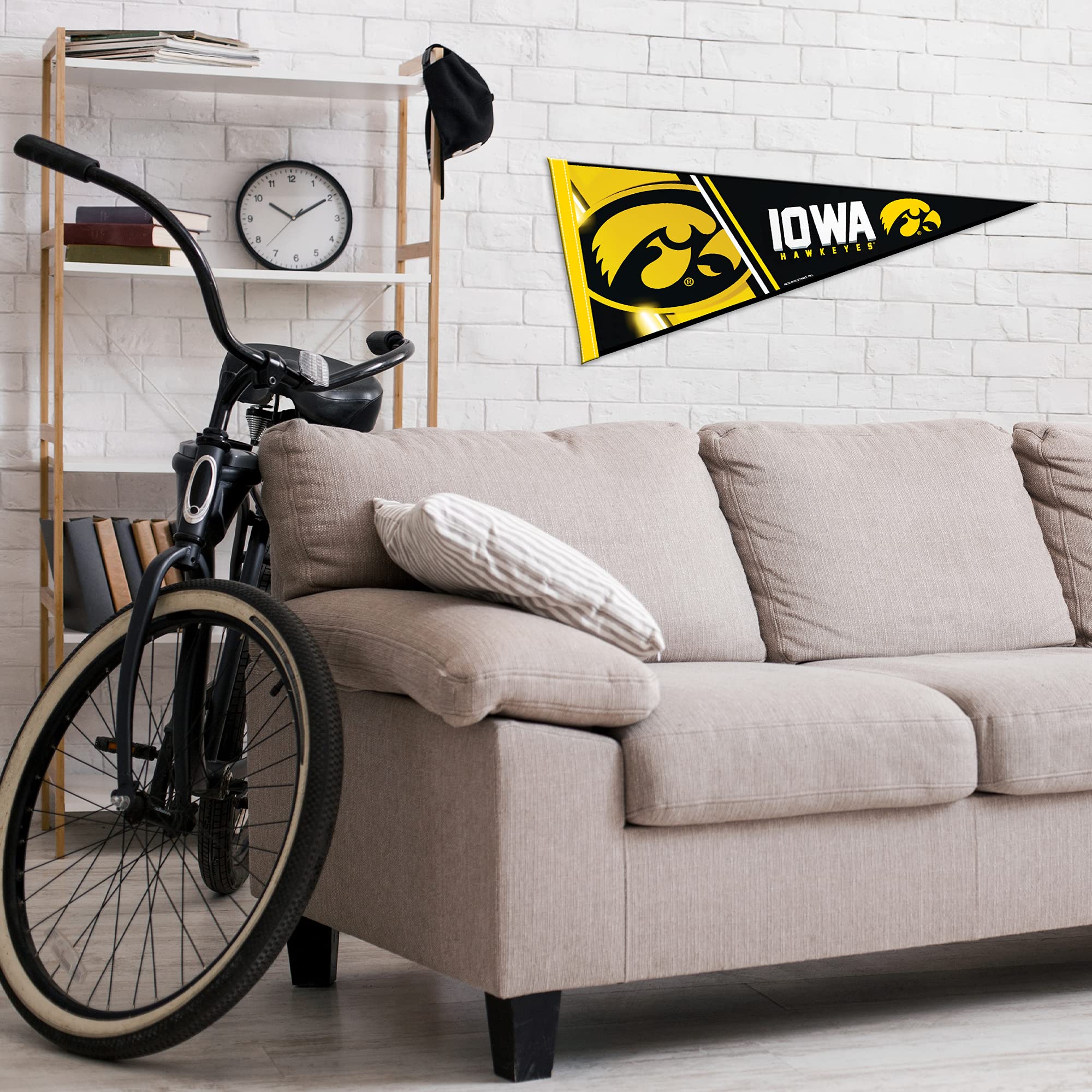 Rico Industries Ncaa Iowa Hawkeyes Primary 12'' X 30'' Felt Wall D  Cor Pennant - Great For Home/Bed Room/Man Cave D  Cor