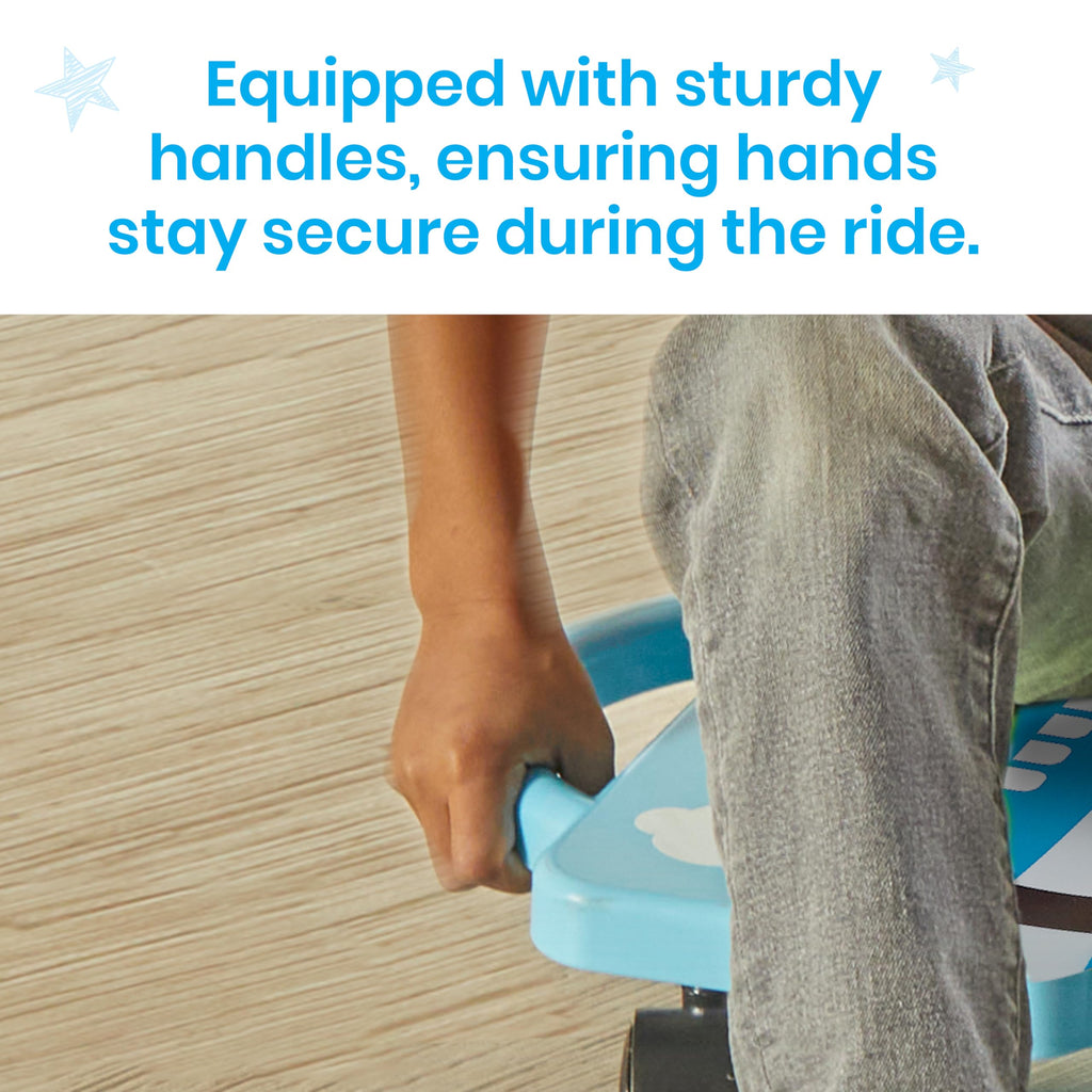 hand2mind Blue Plane Glider Scooter Board, Floor Scooter Board, Gross Motor Toys, Kids Exercise & Physical Education Equipment,
