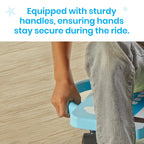hand2mind Blue Plane Glider Scooter Board, Floor Scooter Board, Gross Motor Toys, Kids Exercise & Physical Education Equipment,