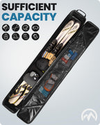 OutdoorMaster Ski Bag with Hard Shell On Both Ends, Ski Bags for Air Travel, Ski Case with Pockets and Removable Shoulder Straps