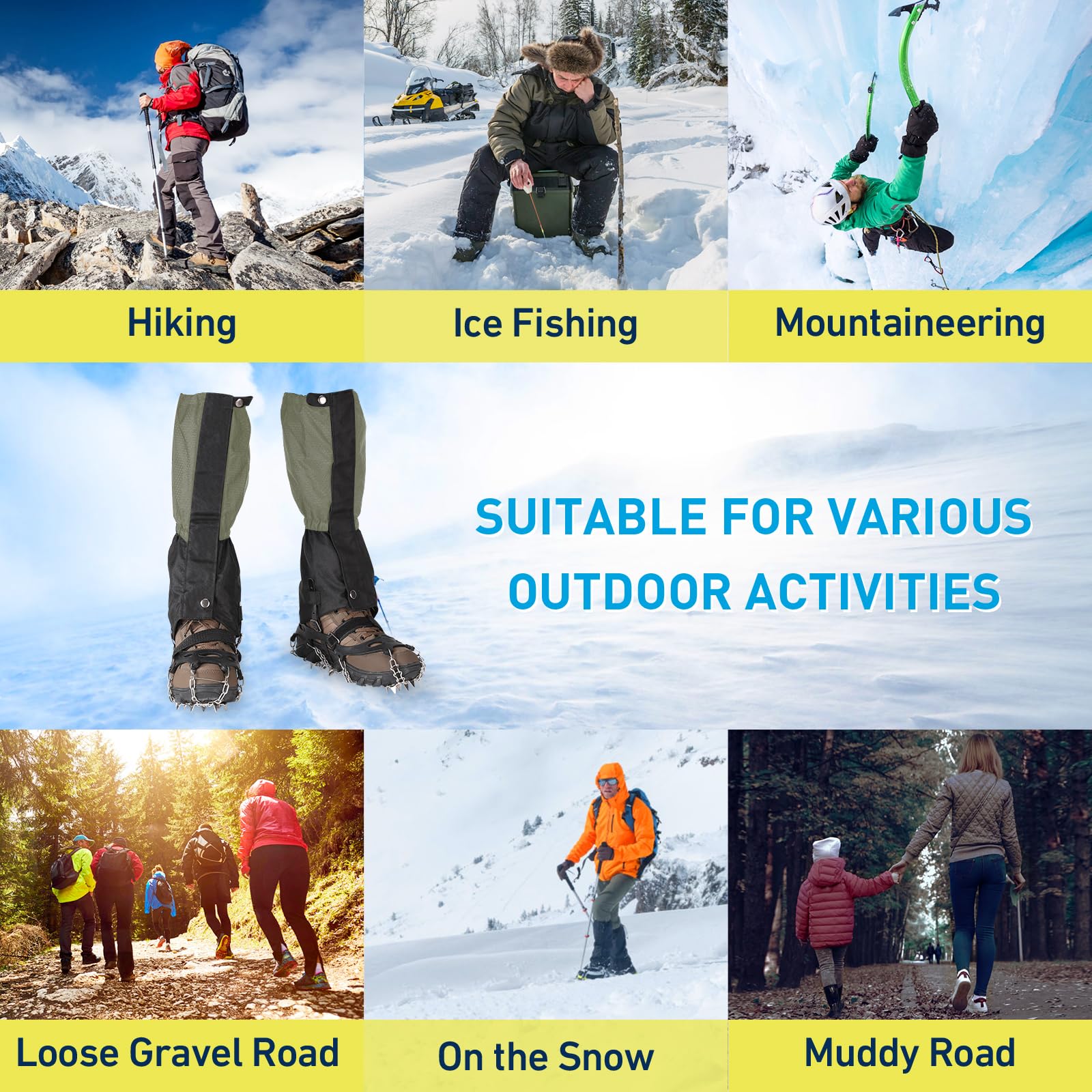 Gaiters For Hiking - Waterproof And Breathable Leg Gaiters For Women And Men Boots, Adjustable Lightweight Shoes Gaiters For Hun
