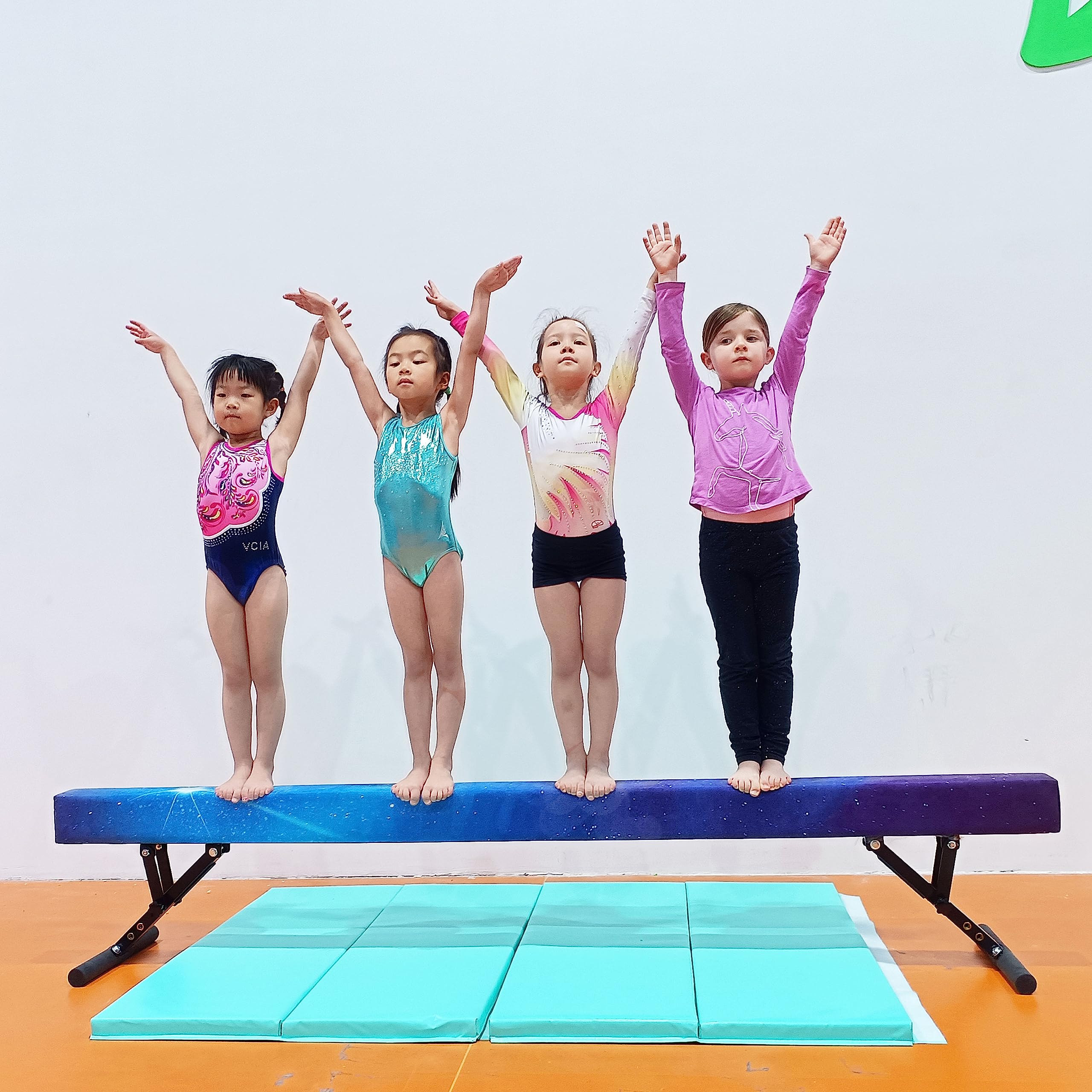 Seliyoo Adjustable Balance Beam For Kids - 8Ft Gymnasitcs Beam - High And Lower Floor Beam For Gymnastic Center Gymnastics Equip