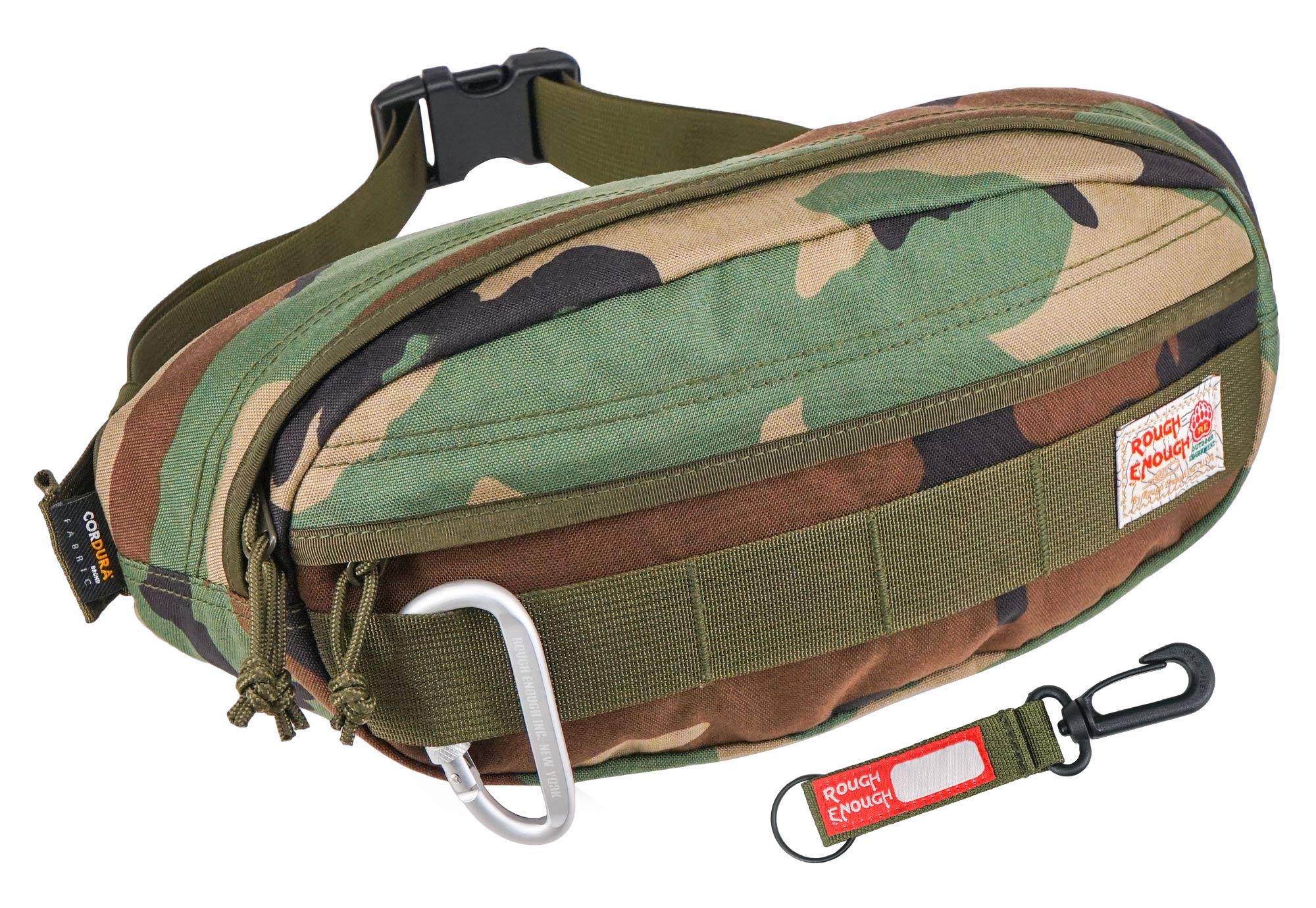 Rough Enough Tactical Fanny Pack For Men Crossbody Waist Bag For Hunting Fishing Hiking Travel Army Green Camo Cordura