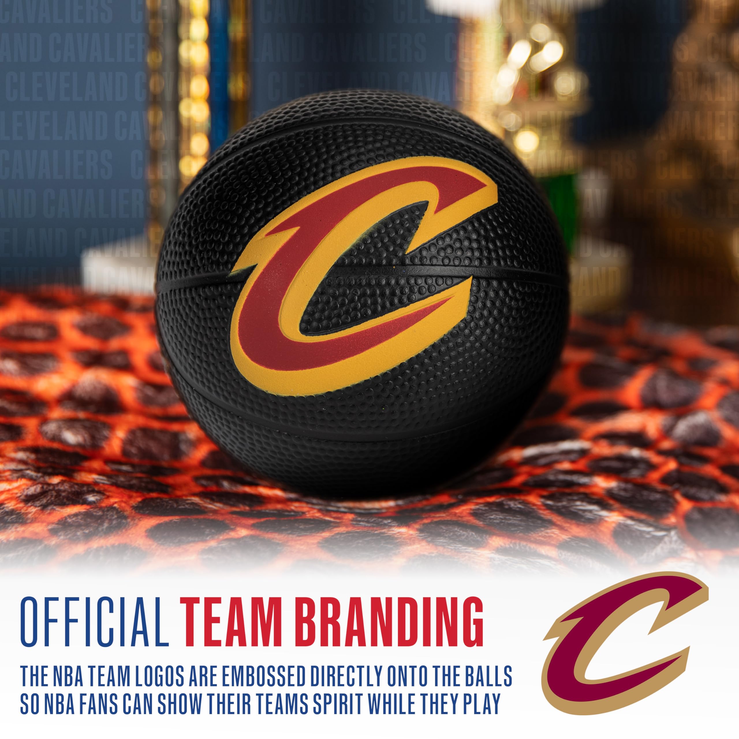 Franklin Sports Nba Cleveland Cavaliers Mini Foam Basketball - Kids 5.5'' Inch Toy Basketball For Over The Door + Mini Indoor Ho