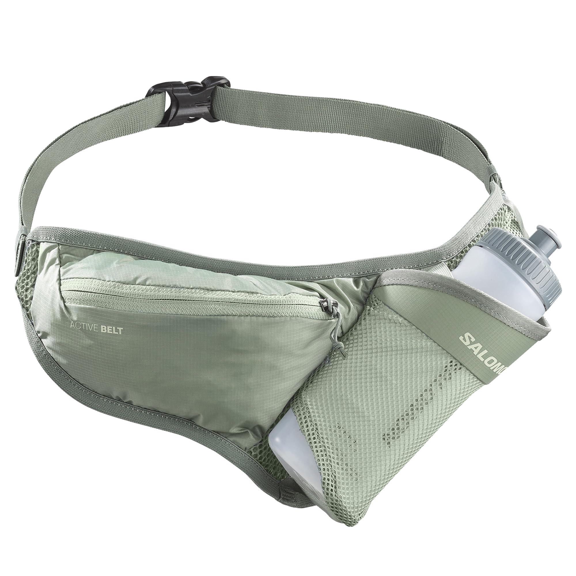 Salomon Unisex Active Bottle Belt, Storage & Hydration Belt - Lily Pad/Laurel Wreath - NS Medium