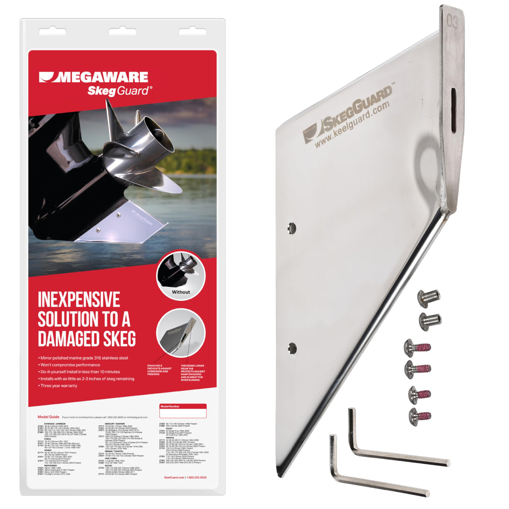 Megaware Keelguard Skegguard 27221 Skeg Protector With Drain Hole - Protects Against Ramp Dragging - Easy To Install- Fits Volvo