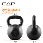 Cap Barbell Black Cast Iron Kettlebell | 50 Pounds