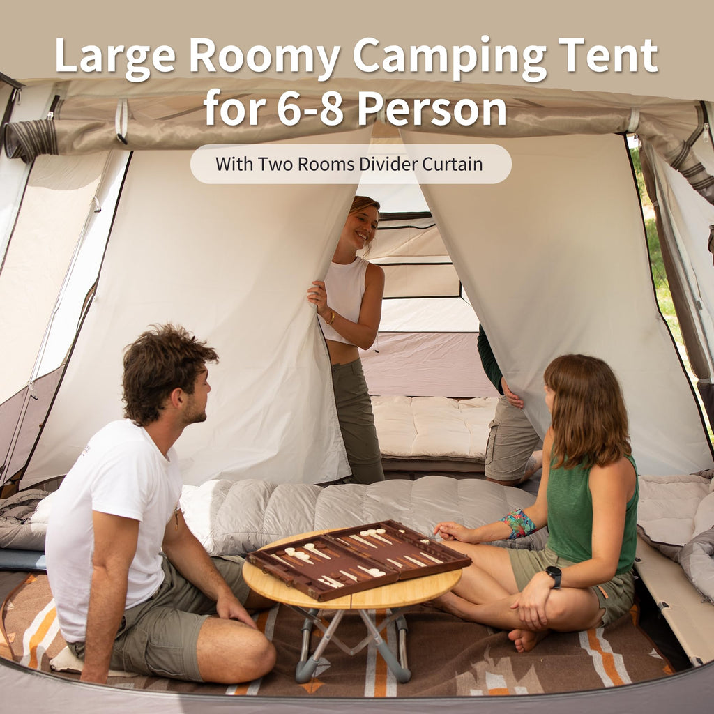 Naturehike Cape 6 Person 8 Person Camping Tent, 60S Easy Setup Instant Tent Pop Up Tent, Waterproof Large Tall 6/8 Person Tents