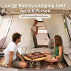 Naturehike Cape 6 Person 8 Person Camping Tent, 60S Easy Setup Instant Tent Pop Up Tent, Waterproof Large Tall 6/8 Person Tents