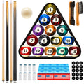 Outus 71Pcs Pools Table Accessories Billiards Balls With Triangle Stand Pool Cue Chalks Cue Spot Sticker Brush(Dark Marble Style
