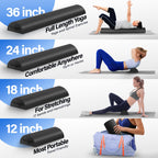 Yes4All Half Foam Rollers, Soft Density Round Pe Foam Roll For Back Massage, Yoga Exercise - 24 Inches