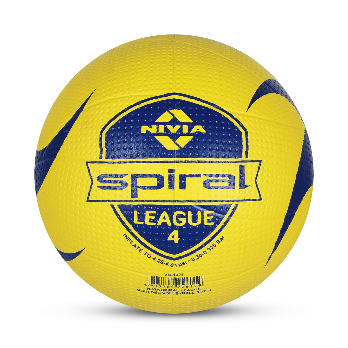 Nivia Spiral League Volleyball, Training Ball, 10 Panels, Rubber Molded With Dimpled Texture, Butyl Threadwounded Bladder, As Pe
