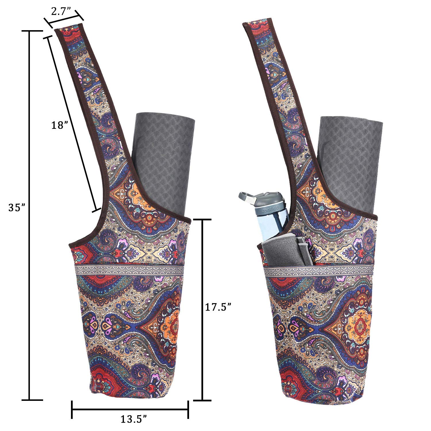 Ewedoos Yoga Mat Bag With Large Size Pocket And Zipper Pocket, Fit Most Size Mats. (Namaste)