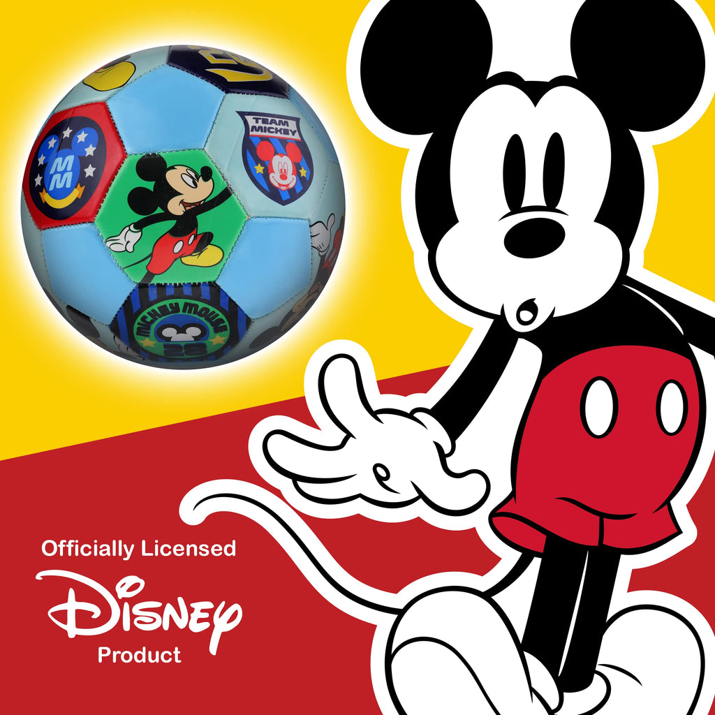 Disney Mickey Mouse Soccer Ball, Team Mickey Youth Kids Mini Soccer Ball, Blue, Size 3