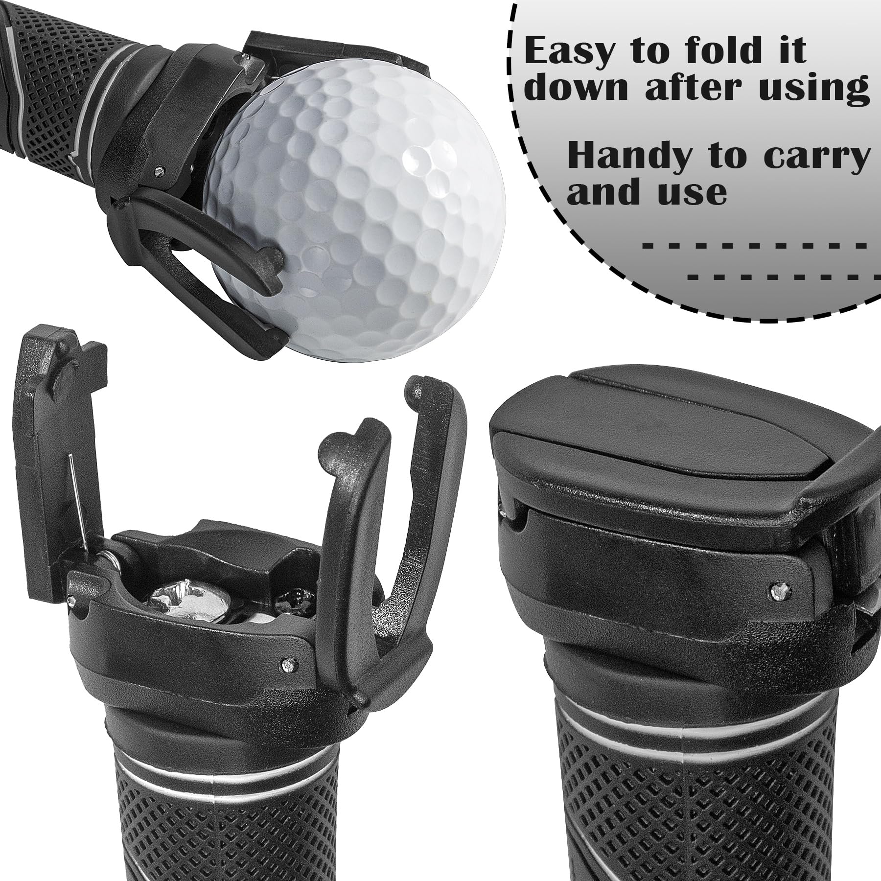 Famgee Foldable Plastic Golf Ball Pick Up Retriever Grabber Claw Suction Cup Sucker Accessories Golf Ball Picker Upper Golfer Ba