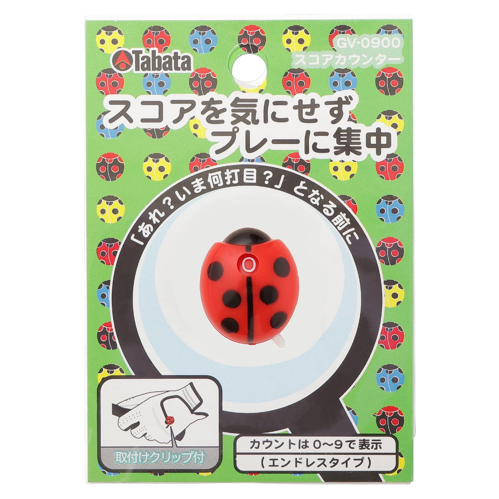 Tabata GV0900 R Score Counter Golf Round Equipment Score Counter Ladybug Red