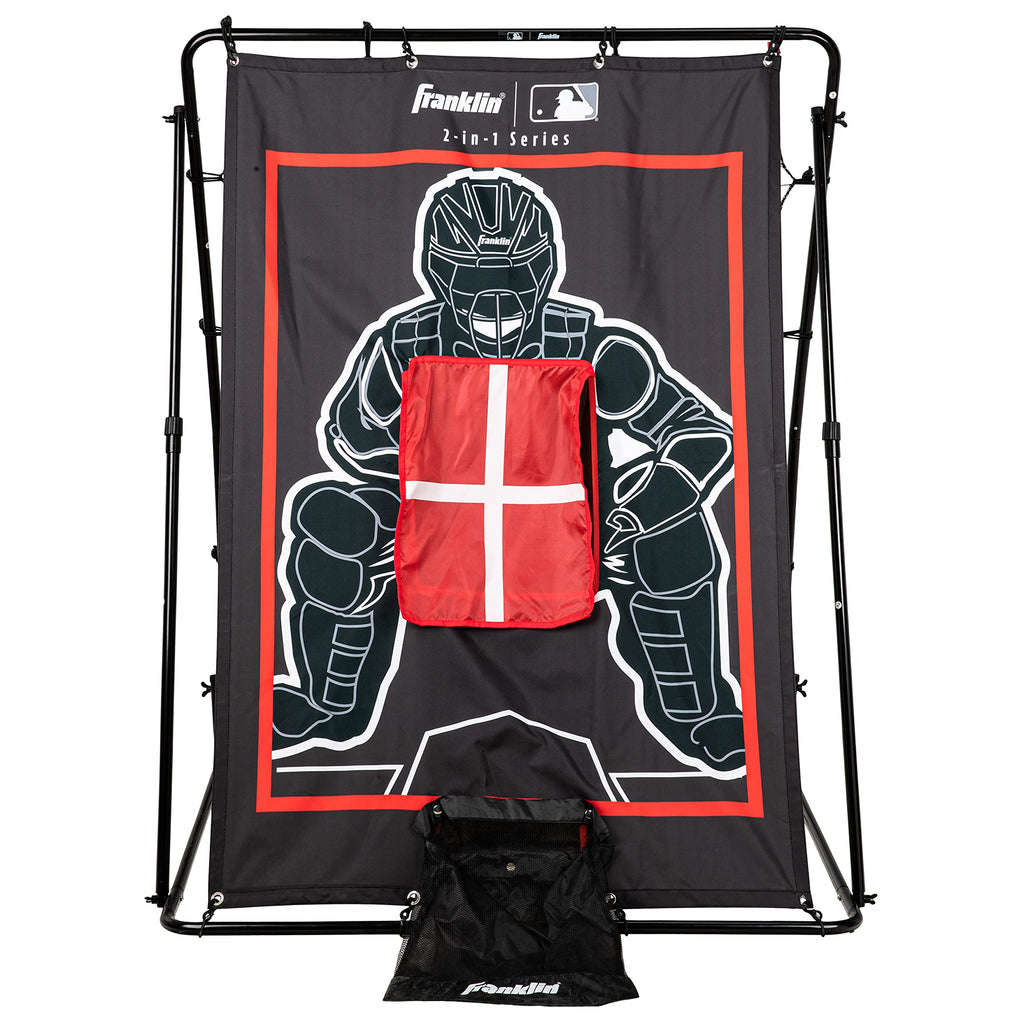 Franklin Sports Baseball Pitching Target And Rebounder Net - 2-In-1 Pitch Trainer And Pitchback Net - Baseball Return Screen And