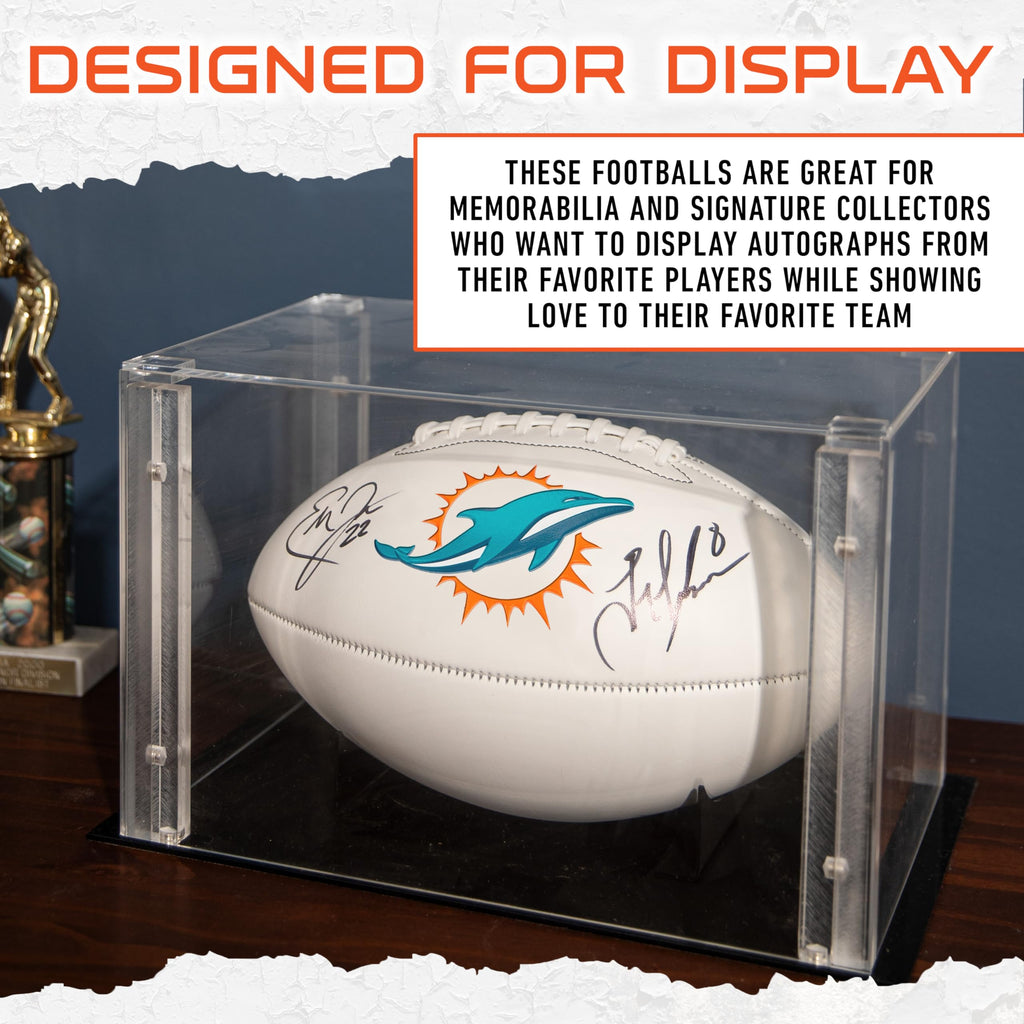 Franklin Sports Nfl Miami Dolphins Autograph Football - Official Size White Panel Souvenir Football For Autographs + Signatures