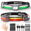 EGUKU Headlamp Flashlight, 2Pack Rechargeable LED Headlamps 1200Lumens 2 COB 260Wide Beam Headlight with Motion Sensor Bright 18