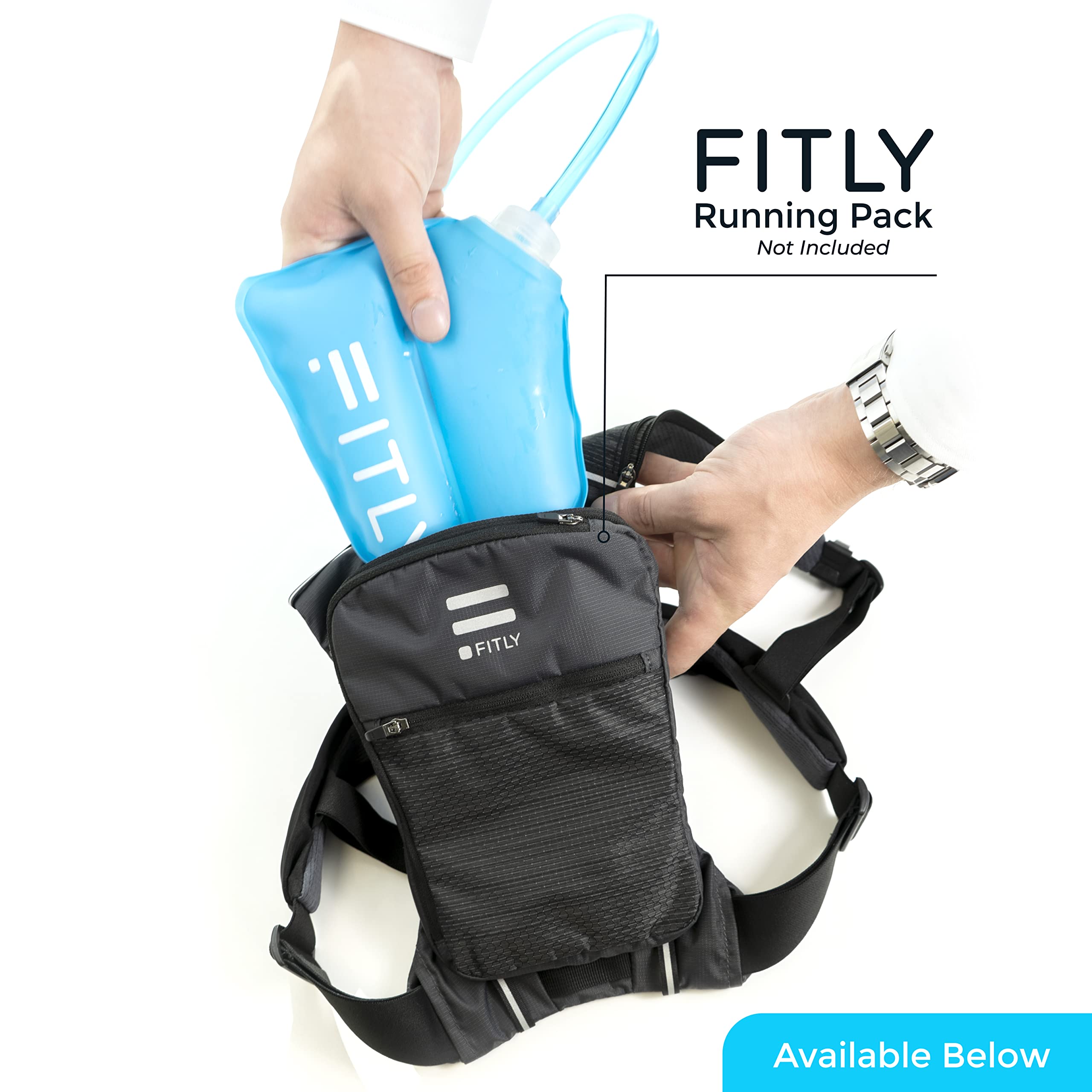 Fitly Soft Flask - 17 Oz (500 Ml) - Shrink As You Drink Soft Water Bottle For Hydration Pack - Folding Water Bottle For Running